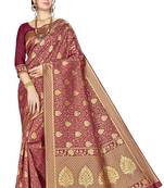 Maroon Woven  Art Silk Saree With Blouse
