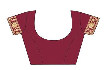 Maroon Woven  Art Silk Saree With Blouse 5