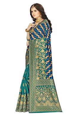 Multicolor Woven  Art Silk Saree With Blouse 2