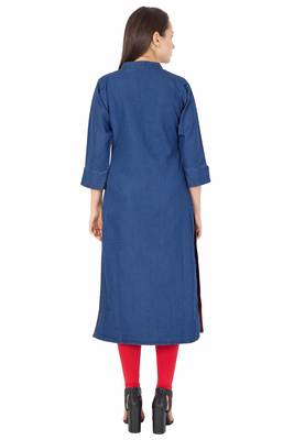 Blue embroidered cotton kurtas-and-kurtis 2