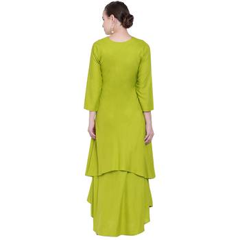 Green plain rayon kurtas-and-kurtis 2