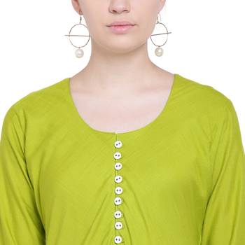 Green plain rayon kurtas-and-kurtis 5
