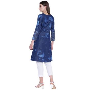 Blue printed cotton kurtas-and-kurtis 2