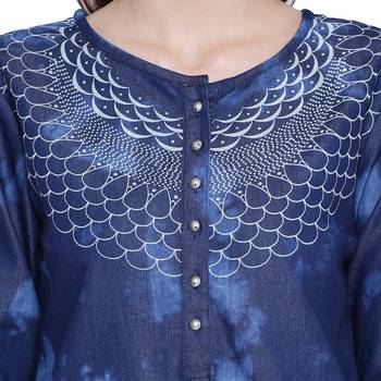 Blue printed cotton kurtas-and-kurtis 5