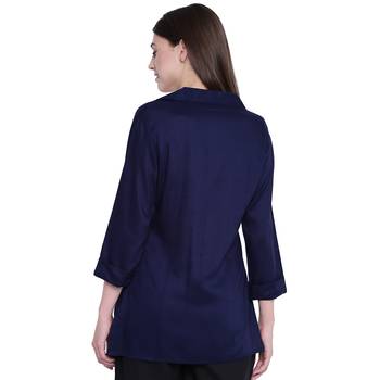 Blue plain rayon kurtas-and-kurtis 2