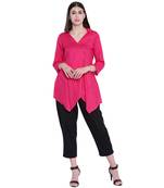 Pink plain rayon kurtas-and-kurtis