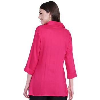 Pink plain rayon kurtas-and-kurtis 2