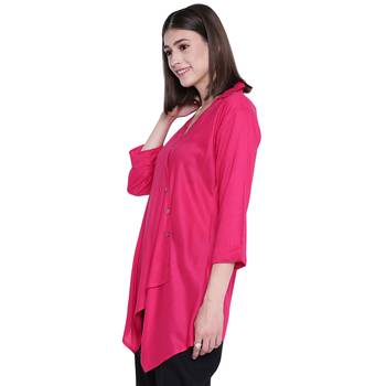 Pink plain rayon kurtas-and-kurtis 3