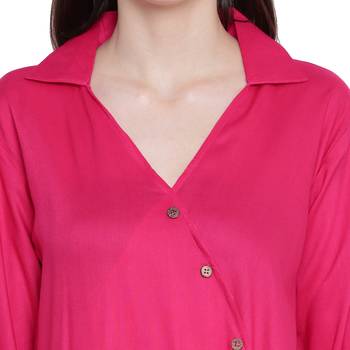 Pink plain rayon kurtas-and-kurtis 5