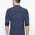 Mens Navy Blue Printed Indo Western Three Button Cotton Short Kurta