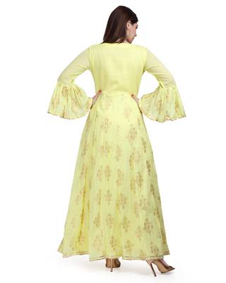 Yellow embroidered pure cotton salwar 4