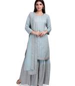 Grey embroidered rayon salwar