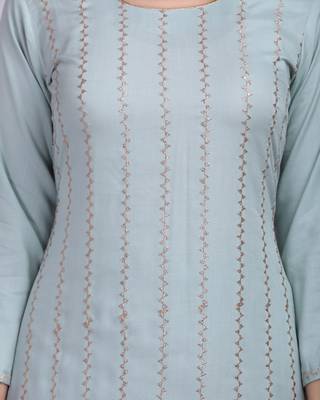 Grey embroidered rayon salwar 5
