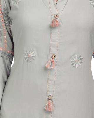 Grey embroidered rayon salwar 5