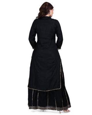 Black Embroidered Long Ethnic Kurtis 2