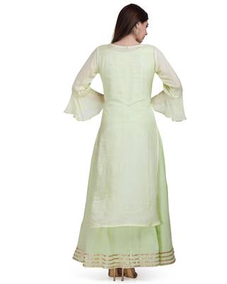 Green embroidered cotton silk salwar 4