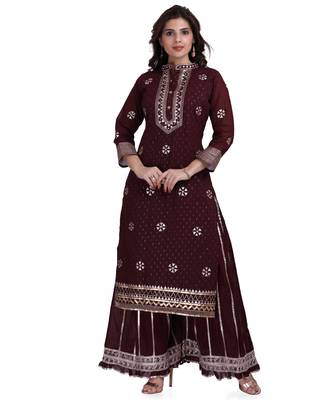 Maroon embroidered pure cotton salwar 1