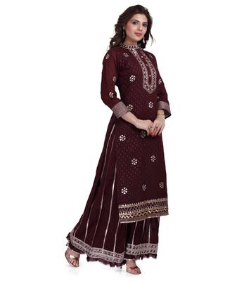 Maroon embroidered pure cotton salwar 3