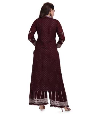 Maroon embroidered pure cotton salwar 4