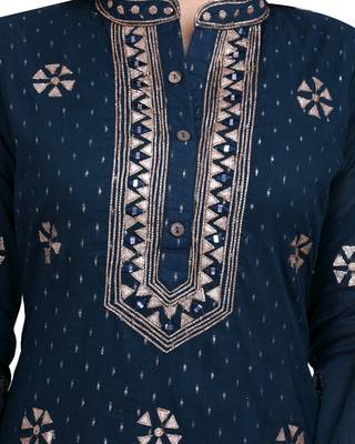 Blue embroidered pure cotton salwar 5