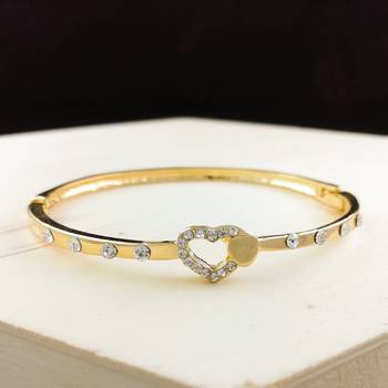 Saizen Bracelets For Women Gold Plated Crystal Bracelet Bangle Jewellery For Girls And Women 1