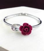 Saizen Bracelets For Women Silver Plated Crystal Bracelet Bangle Jewellery For Girls And Women