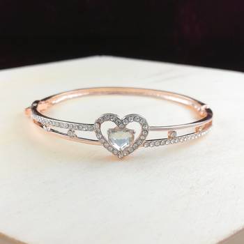 Saizen Bracelets For Women Rose Gold Plated Crystal Bracelet Bangle Jewellery For Girls And Women 1