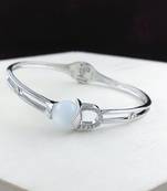 Saizen Bracelets For Women Silver Plated Crystal Bracelet Bangle Jewellery For Girls And Women