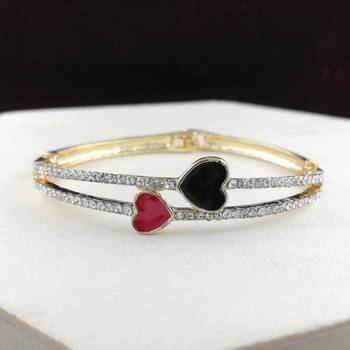 Saizen Bracelets For Women Gold Plated Crystal Bracelet Bangle Jewellery For Girls And Women 1