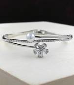 Saizen Bracelets For Women Silver Plated Crystal Bracelet Bangle Jewellery For Girls And Women