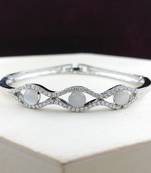 Saizen Bracelets For Women Silver Plated Crystal Bracelet Bangle Jewellery For Girls And Women