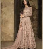 Light-pink embroidered net salwar
