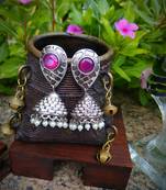 Oxidised Metal Silver Earring