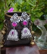 Oxidised Metal Silver Earring