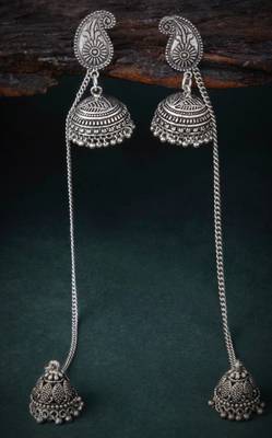 Oxidised Metal Silver Earring 1