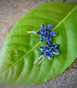 Oxidised Metal Glass Kundan Earring