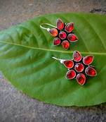 Oxidised Metal Glass Kundan Earring