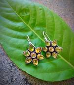 Oxidised Metal Glass Kundan Earring