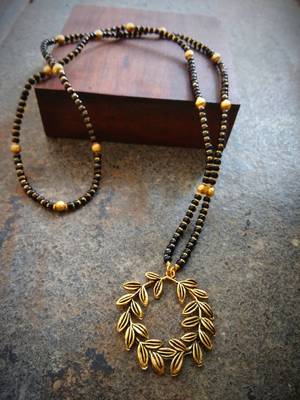 Oxidised Metal Antique Gold Mangalsutra 1