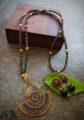Oxidised Metal Antique Gold Mangalsutra 1