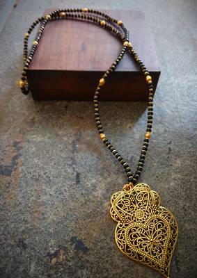 Oxidised Metal Antique Gold Mangalsutra 1