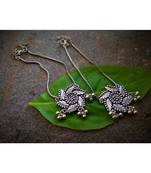 Oxidised Metal Silver Anklets