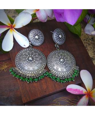 Oxidised Metal Silver Earring 1