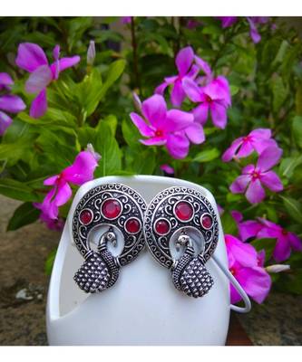 Oxidised Metal Silver Earring 1
