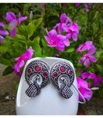 Oxidised Metal Silver Earring