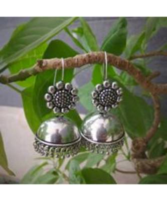 Oxidised Metal Silver Earring 1