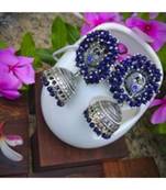 Oxidised Metal Silver Earring