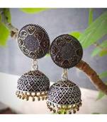 Oxidised Metal Silver Earring