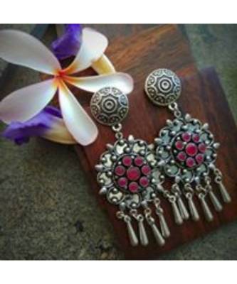 Oxidised Metal Silver Earring 1
