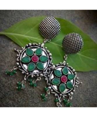 Oxidised Metal Silver Earring 1